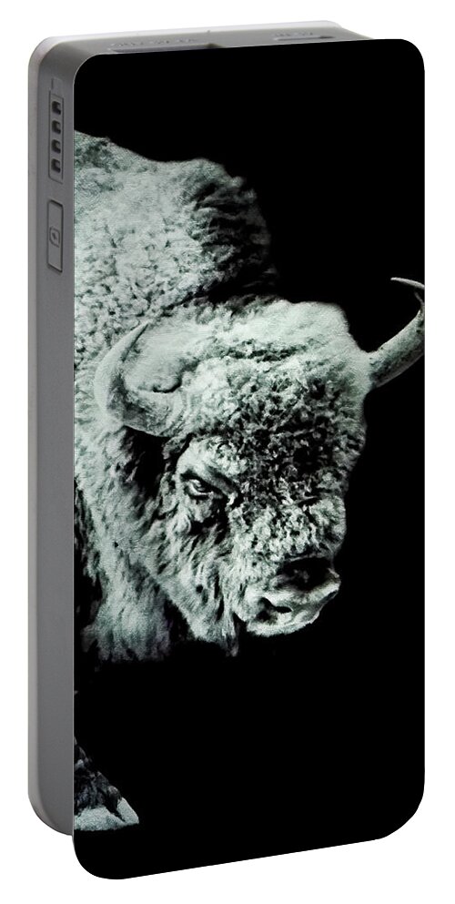American Bison Portable Battery Charger featuring the digital art American Buffalo by Weston Westmoreland