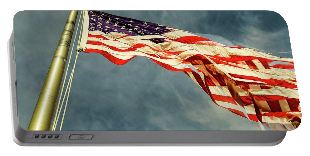 American Flag Portable Battery Charger featuring the photograph American Flag 7 by Amelia Pearn