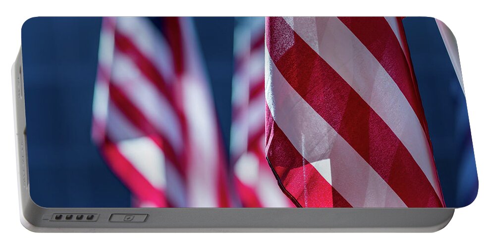 Flag Portable Battery Charger featuring the photograph American Flags 2 by Amelia Pearn