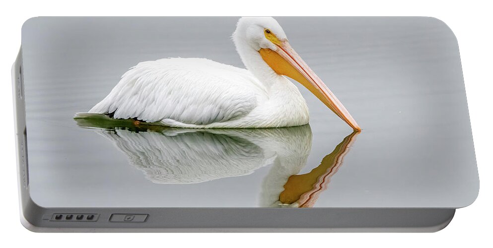 American White Pelicans Portable Battery Charger featuring the photograph American White Pelican 8617-120522-2 by Tam Ryan