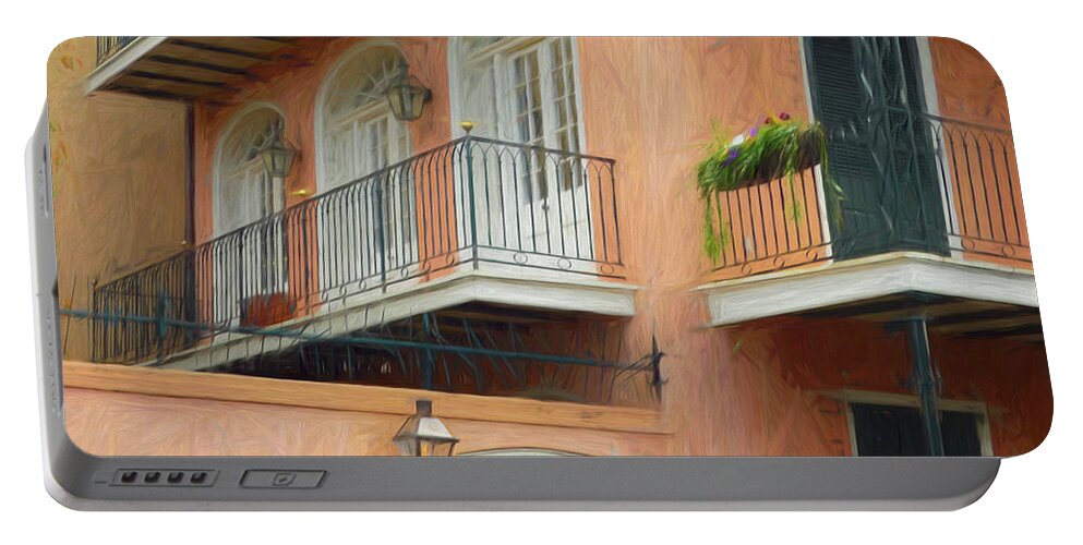House Portable Battery Charger featuring the photograph An Impression of a French Quarter Home by Kathleen K Parker