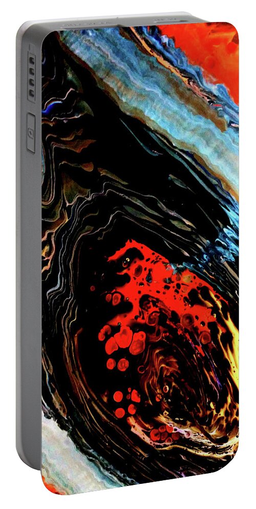 Snake Portable Battery Charger featuring the painting Anaconda Fire by Anna Adams