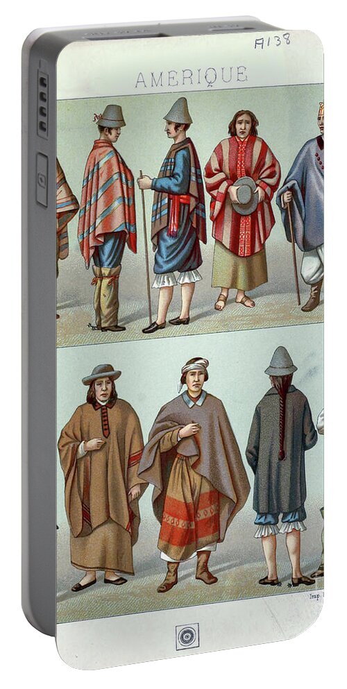 Ancient Portable Battery Charger featuring the photograph Ancient Indigenous American clothing p1 by Historic illustrations