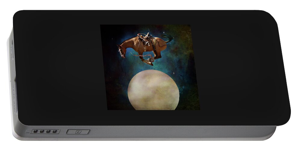 Nursery Rhyme Portable Battery Charger featuring the photograph And the horse jumped over the moon by Jeff Burgess