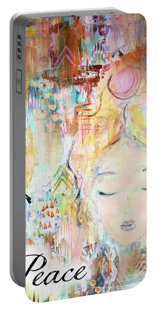 Peace Portable Battery Charger featuring the drawing Angel by Claudia Schoen