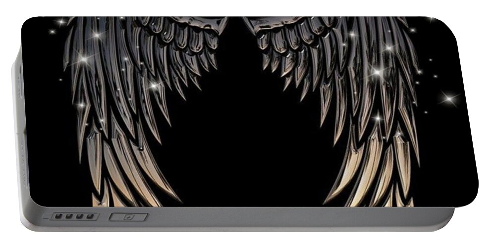Angel Portable Battery Charger featuring the digital art Angel wings by Mopssy Stopsy