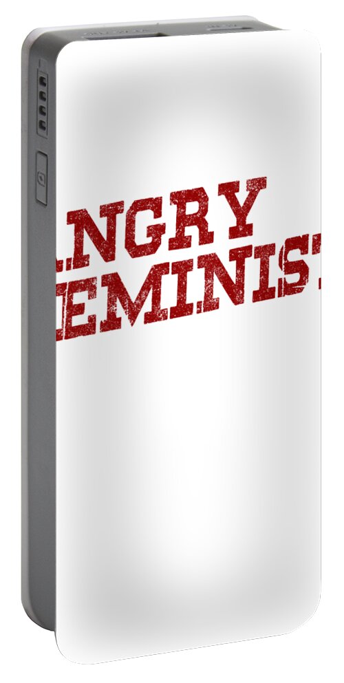 Independent Portable Battery Charger featuring the digital art Angry Feminist by Jacob Zelazny