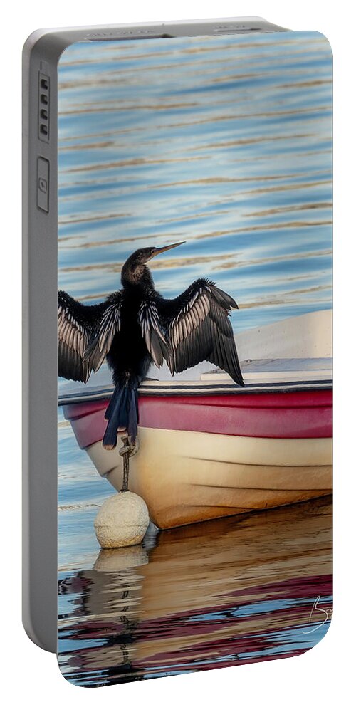 Anhinga Portable Battery Charger featuring the photograph Anhinga at Sunrise by Bryan Williams