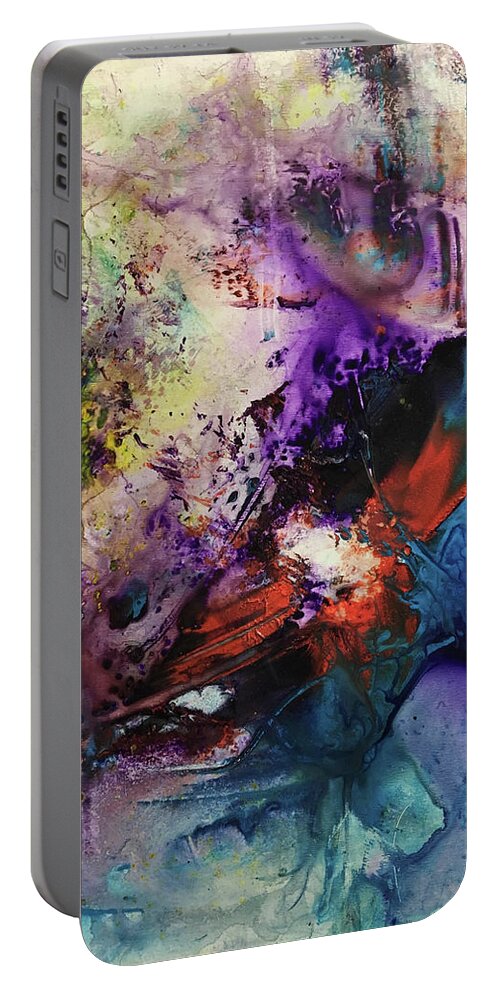 Abstract Art Portable Battery Charger featuring the painting Animus Enthralled by Rodney Frederickson