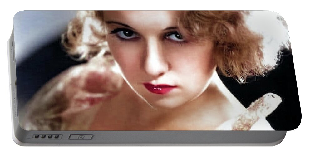 Anita Page Portrait Portable Battery Charger featuring the digital art Anita Page Portrait by Chuck Staley