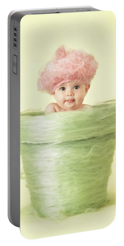 Flowerpot Portable Battery Charger featuring the photograph Annabelle in Flowerpot by Anne Geddes