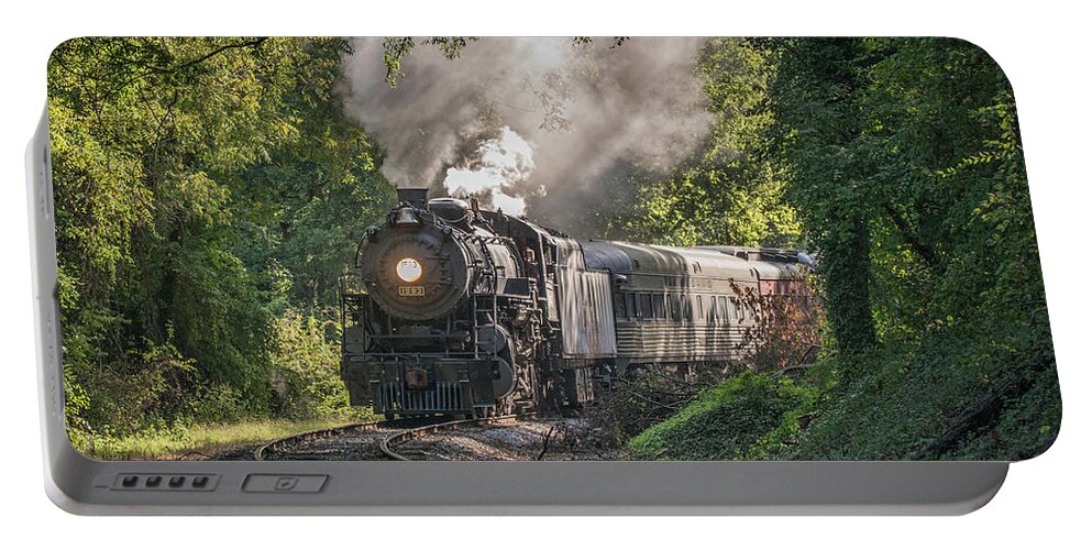 Railroad Portable Battery Charger featuring the photograph Anne P. Baker Gallery Steel Rails Show 29 by Jim Pearson