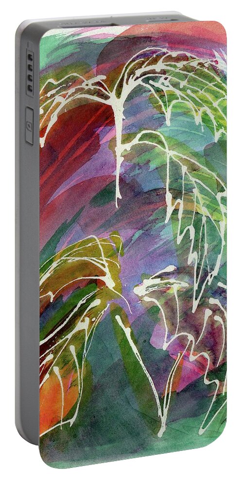 Ivy Portable Battery Charger featuring the painting Anniversary Ivy Sweep by Tammy Nara