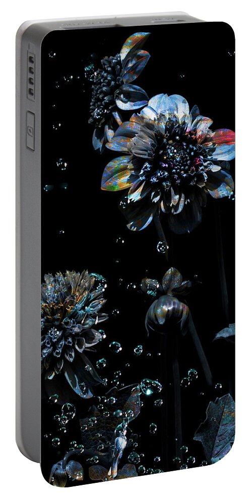 Dahlias; Garden; Modern Art; Contemporary Photography; Surrealism; Bubbles; Water; Playful; Blossoms; Petals; Garden Portable Battery Charger featuring the photograph Another by Cynthia Dickinson