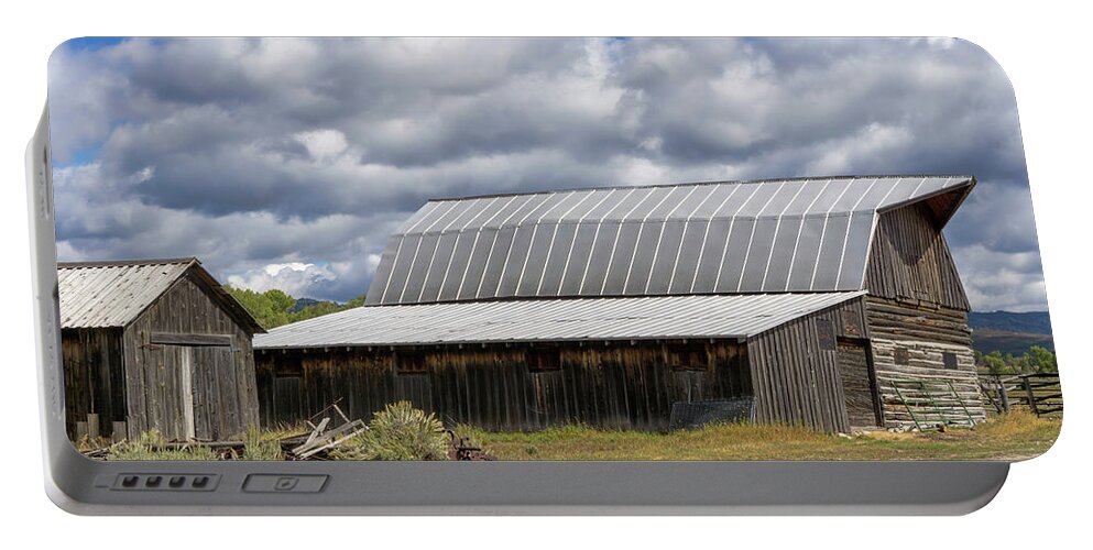Mormon Row Portable Battery Charger featuring the photograph Another Mormon Row Barn 1220 10a by Cathy Anderson