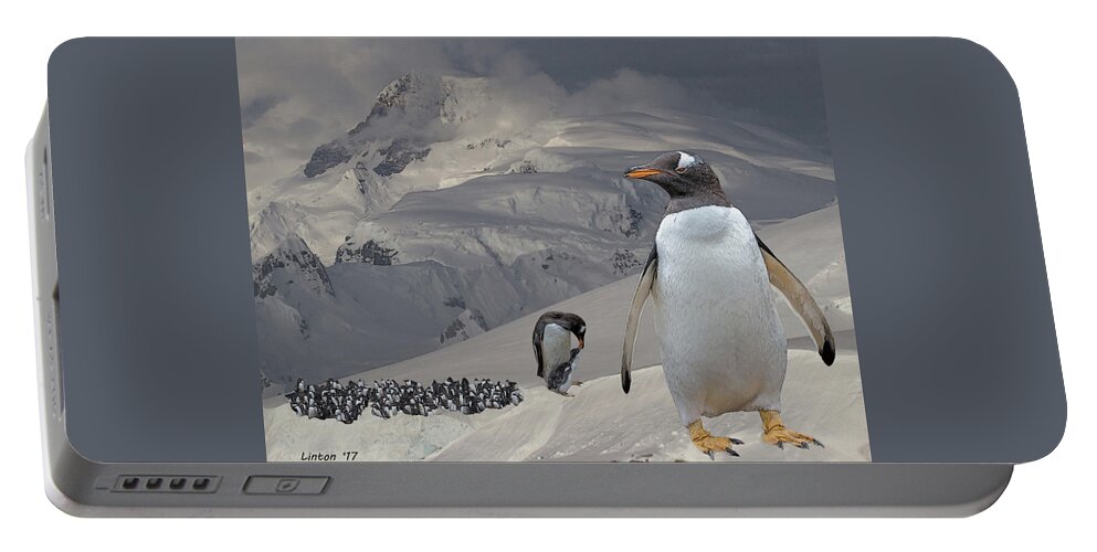 Antarctica Portable Battery Charger featuring the digital art Antarctica by Larry Linton