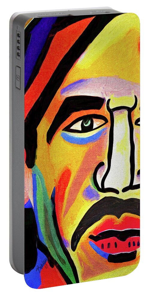Anthony Portable Battery Charger featuring the digital art Anthony Kiedis by Bonny Puckett