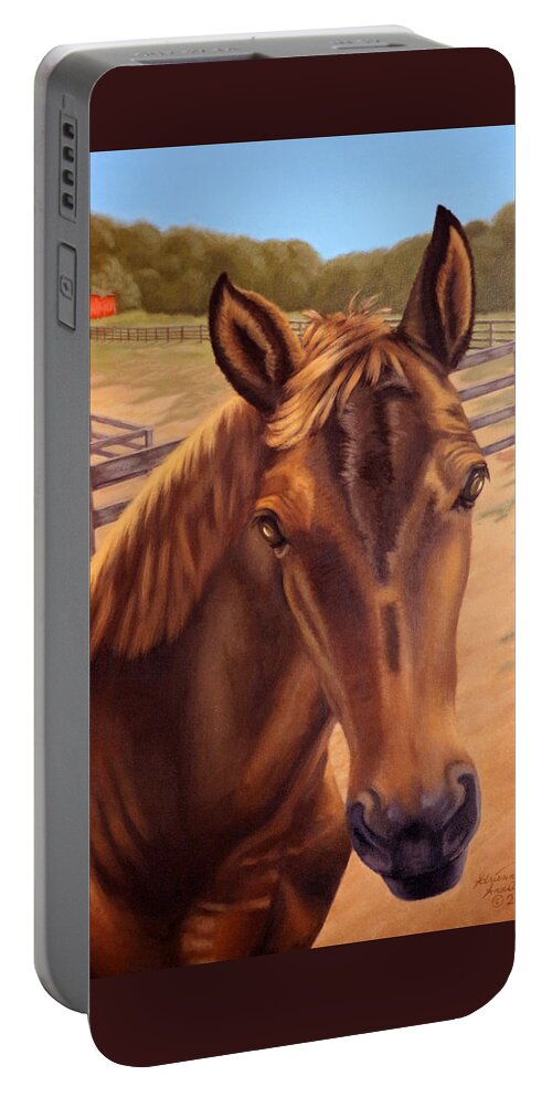 Apollo Portable Battery Charger featuring the painting Apollo by Adrienne Dye