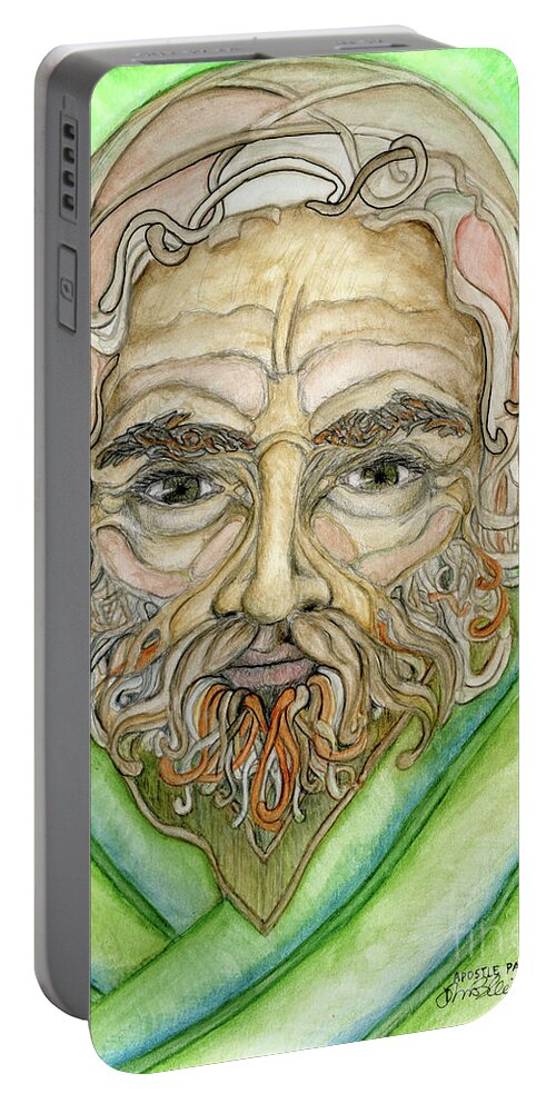 Apostle Paul Portable Battery Charger featuring the painting Apostle Paul by Jo Thomas Blaine