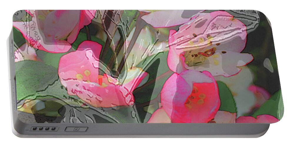 Flowers Portable Battery Charger featuring the digital art Apple Blooms at Easter by Nancy Olivia Hoffmann