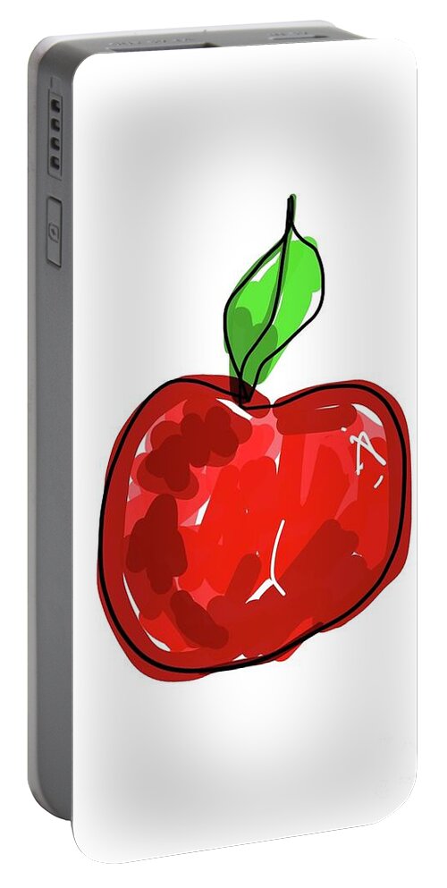  Portable Battery Charger featuring the painting Apple by Oriel Ceballos