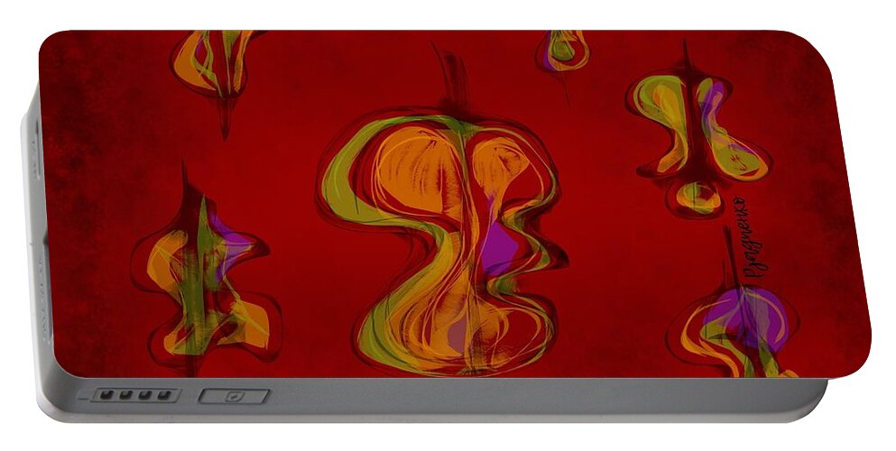 Apples Portable Battery Charger featuring the digital art Apples by Ljev Rjadcenko