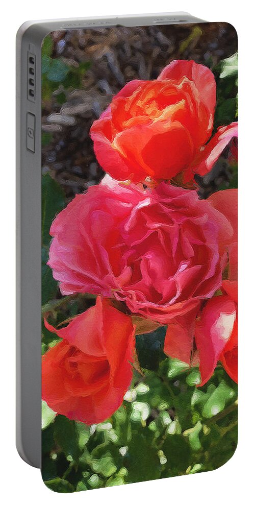 Roses Portable Battery Charger featuring the photograph April Blossoms by Brian Watt