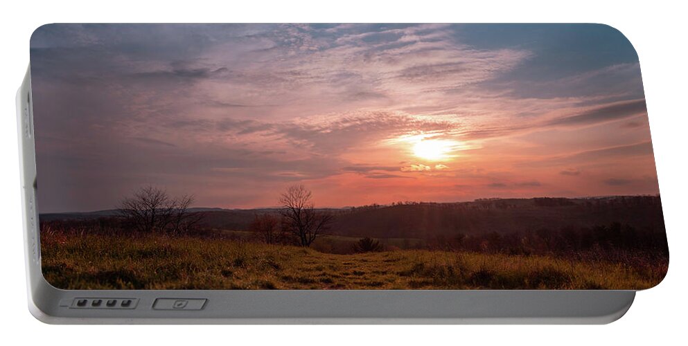 Trexler Portable Battery Charger featuring the photograph April Golden Hour by Jason Fink