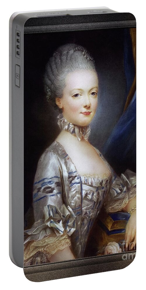 Archduchess Maria Antonia Of Austria Portable Battery Charger featuring the painting Archduchess Maria Antonia of Austria by Joseph Ducreux Classical Fine Art Old Masters Reproduction by Rolando Burbon
