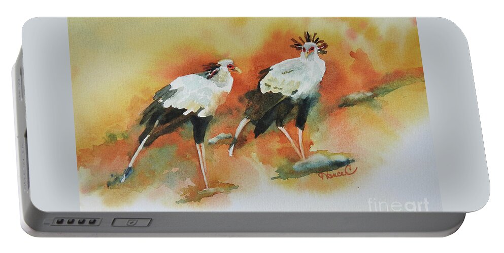 Nancy Charbeneau Portable Battery Charger featuring the painting Are You Coming? by Nancy Charbeneau