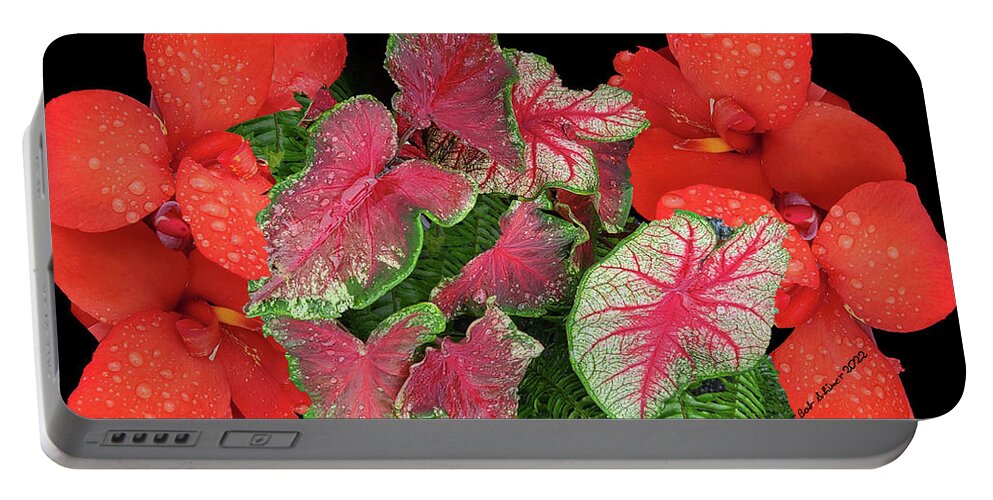 Plants Flowers Rail Portable Battery Charger featuring the digital art Art-1156 by Bob Shimer