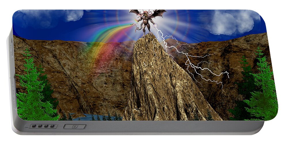 Fantasy Scifi Portable Battery Charger featuring the digital art Art-1157 by Bob Shimer