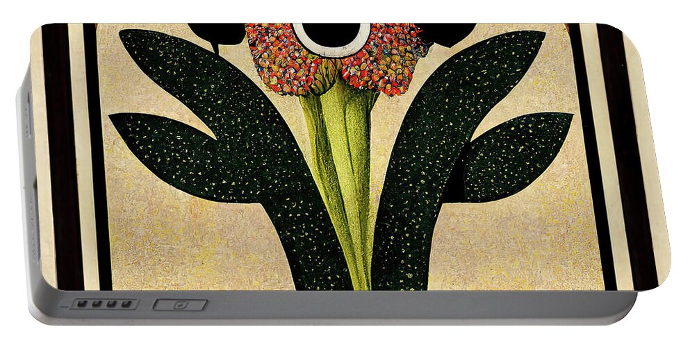  Portable Battery Charger featuring the photograph Art Deco Floral 03 by Jack Torcello
