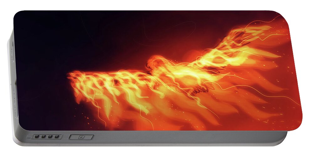 Eagles Portable Battery Charger featuring the digital art Art - Eagle of Fire by Matthias Zegveld
