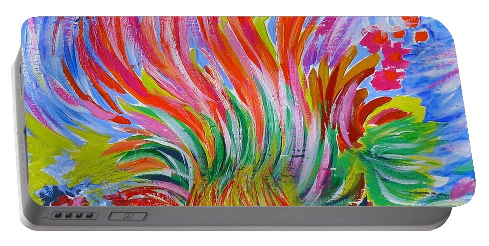 Painting Portable Battery Charger featuring the painting Art In Dark Spaces by Rosanne Licciardi