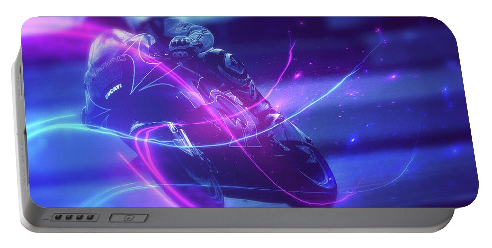 Racing Portable Battery Charger featuring the digital art Art - The Race of Life by Matthias Zegveld