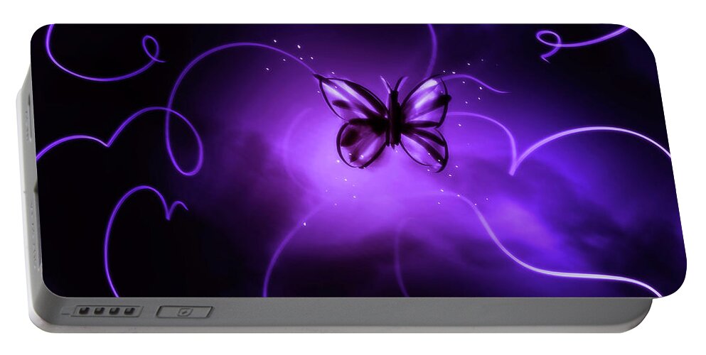 Butterfly Portable Battery Charger featuring the digital art Art - Way of the Butterfly by Matthias Zegveld