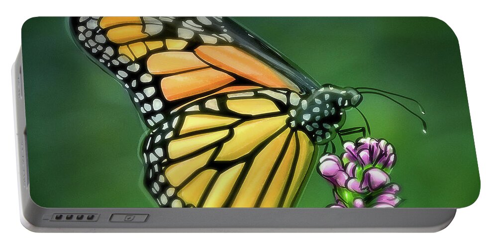 Butterflies Portable Battery Charger featuring the digital art Art - Wonderful Butterfly by Matthias Zegveld