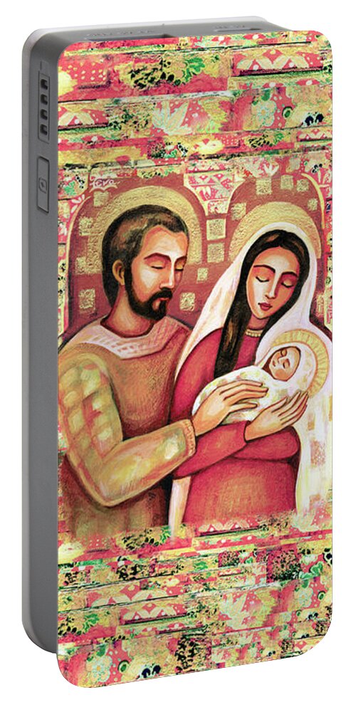 Holy Family Portable Battery Charger featuring the painting Holy Family by Eva Campbell