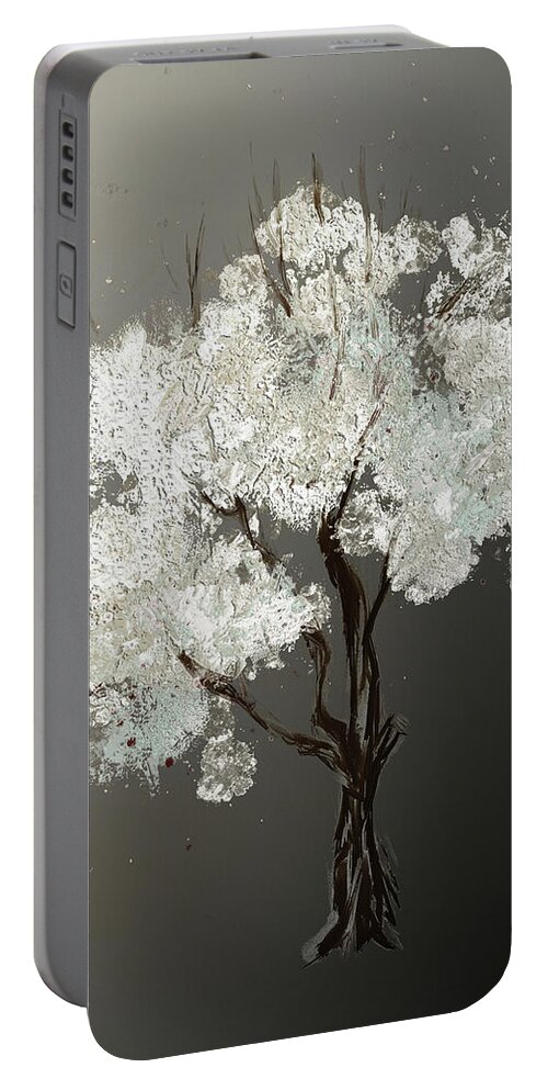 Moonlight Portable Battery Charger featuring the digital art Moonlit Tree by Lois Bryan