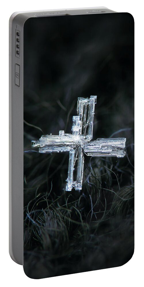 Snowflake Portable Battery Charger featuring the photograph Real snowflake 2020-01-28_2 by Alexey Kljatov
