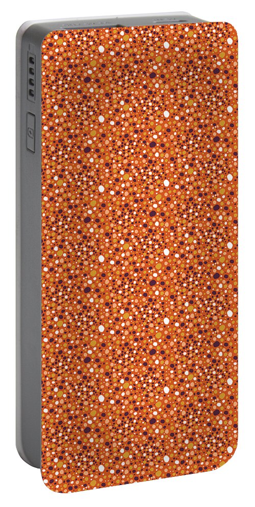 Pattern Portable Battery Charger featuring the painting Orange Pebble Pattern - Art by Jen Montgomery by Jen Montgomery