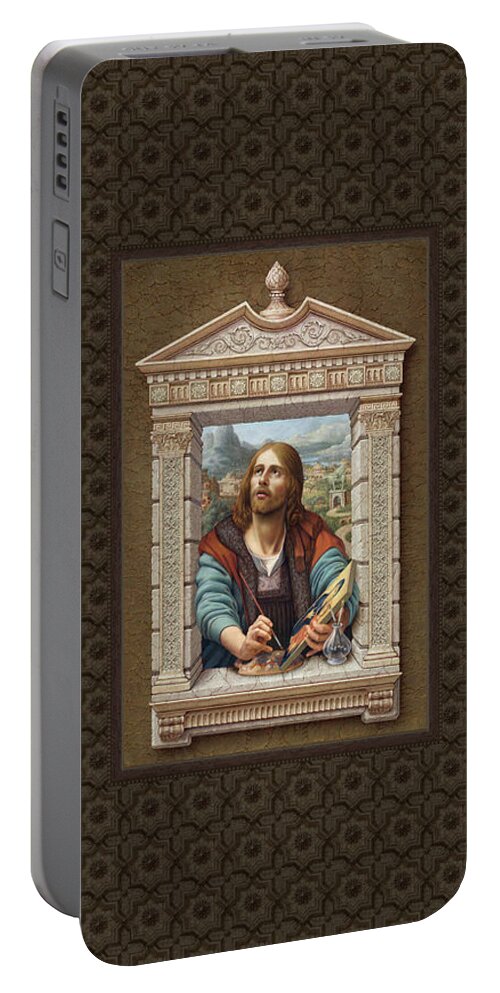 Christian Art Portable Battery Charger featuring the painting St. Luke 2 by Kurt Wenner