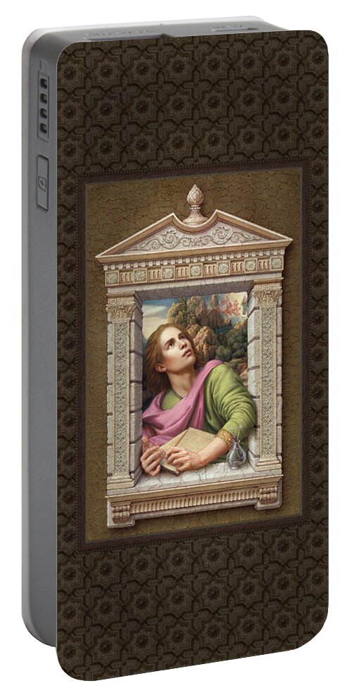 Christian Art Portable Battery Charger featuring the painting St. John of Patmos 2 by Kurt Wenner