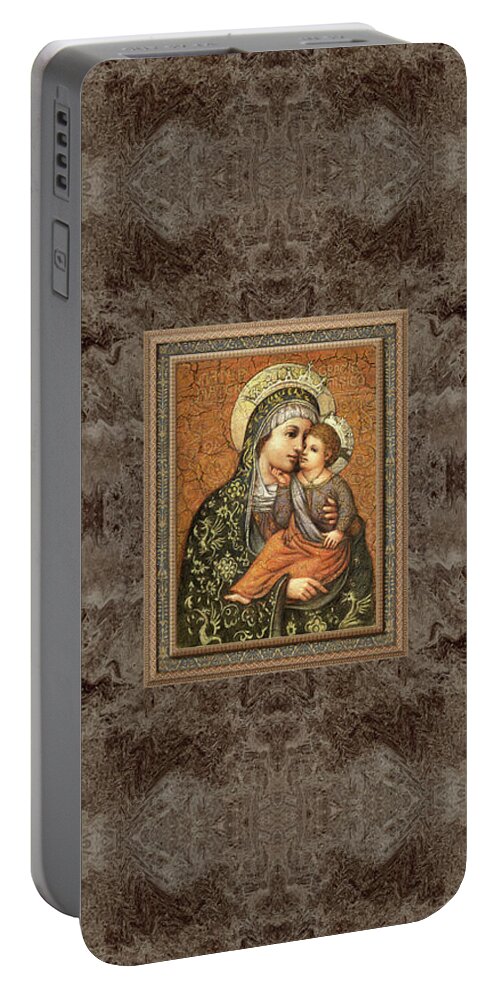 Christian Art Portable Battery Charger featuring the painting Grazie Madonna by Kurt Wenner