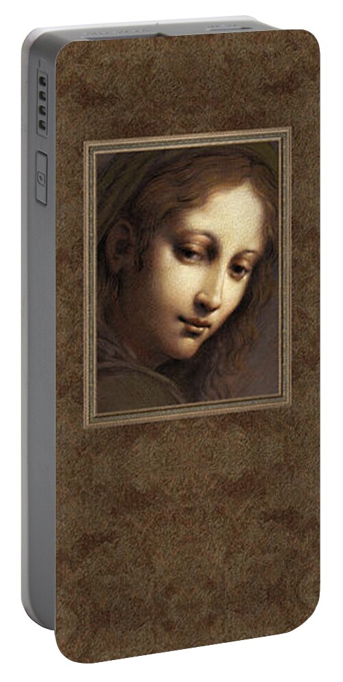 Madonna Portable Battery Charger featuring the pastel Madonna Study by Kurt Wenner