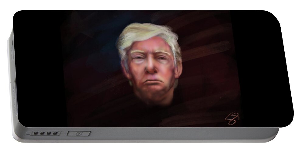 Wunderle Portable Battery Charger featuring the digital art Donald John Trump by Wunderle