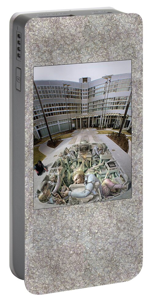 Officestress Portable Battery Charger featuring the painting Office Stress by Kurt Wenner