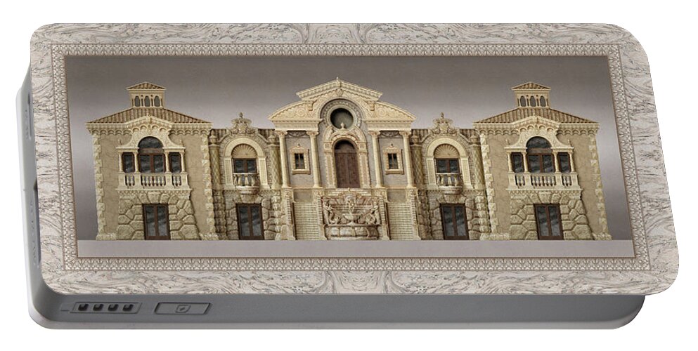 Villa Portable Battery Charger featuring the drawing Villa Tramontana by Kurt Wenner