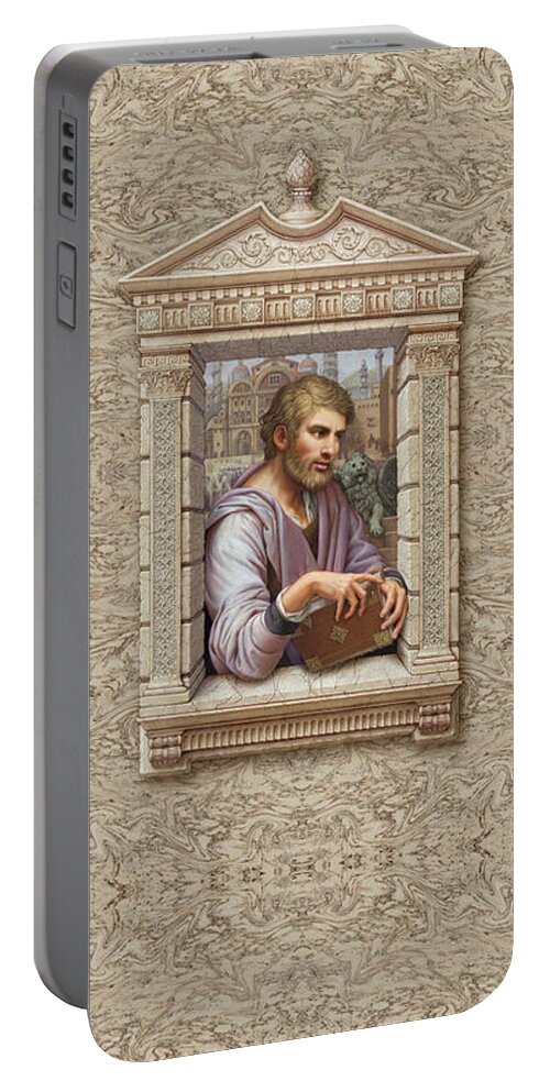 St. Mark Portable Battery Charger featuring the painting St. Mark by Kurt Wenner